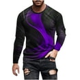 thumbnail image 2 of Blusas y camisas de manga larga con cuello redondo para hombre, blusa informal de manga larga con cuello redondo y estampado., 2 of 5