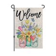 thumbnail image 1 of Spring Welcome Garden Flag , Double Sided Burlap Weatherproof Flag Farmhouse Flag For Outdoor Yard, 1 of 5