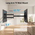 thumbnail image 6 of MountFTV Full Motion Long Arm TV Wall Mount for 42"-90" TVs,with 42.72 inch Long Arm Extension,up to 150 lbs,Corner Articulating TV Mount Bracket,Max 800x400mm,Swivel and Tilt, 6 of 9