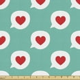 thumbnail image 1 of Love Fabric by the Yard, Romantic Illustration of Repetitive Hearts Shape in Speech Bubbles Fashion Art, Decorative Upholstery Fabric for Sofas and Home Accents, Multicolor by Ambesonne, 1 of 5