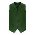 thumbnail image 5 of LNWUY Mens Fashion Blazer Solid Breasted Retro Suit Vest Tweed V-Neck Tank Regular Fit Dress Waistcoat Herringbone for Jacket Green XXXL, 5 of 6