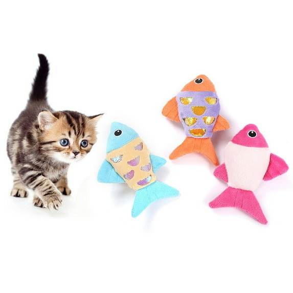 SPRING PARK Cute Fishes Cat Catnip Toys Kitten Chew Knickknack Interactive Pillows Teeth Grinding Catmint Plush Plaything Kitty Gift Supplies