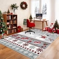 thumbnail image 3 of Memoryfield Christmas Area Rug 9' x 12', Xmas Snowflake Rug for Living Room, Washable Carpet with Non Slip Rubber Backing, Low Pile Non Shedding Printed Mat, Floor Covering for Bedroom, Gray, 3 of 7