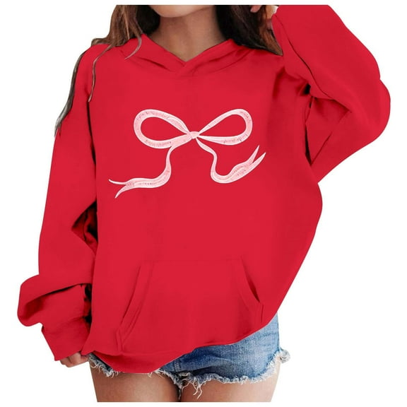 Girls Clothes Hooded Sweatshirt Long Sleeve Pullover Sweatshirt Graphic Printed Sweatshirts Tops Pocket Pullover Hoodies Cute Pattern Print Sweatshirts for Girls Trendy