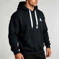 thumbnail image 4 of Men's Vintage Graphic Letter Hoodies Long Sleeve thermal Drawstring Hooded Sweatshirts Spring Fall Oversized Pullovers with Kangaroo Pocket Size 4XL Black, 4 of 7