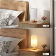 thumbnail image 4 of Lámpara de Mesa Minimalista para Dormitorio con Base de Madera y Pantalla de Lino, Luz Cálida 3000K (680 Lúmenes), Interruptor en Línea Seguro, Fácil Montaje - Crema/Madera, 4 of 8