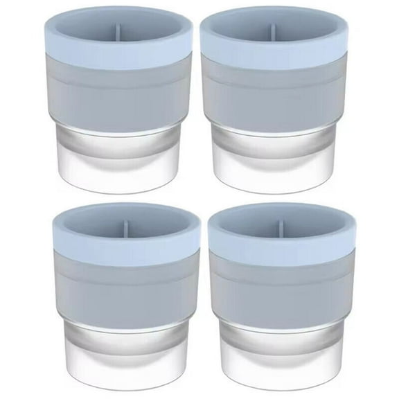 4X Large Ice Ball Maker Cube Tray Big Silicone Mold Sphere Whiskey Round Mould-Blue