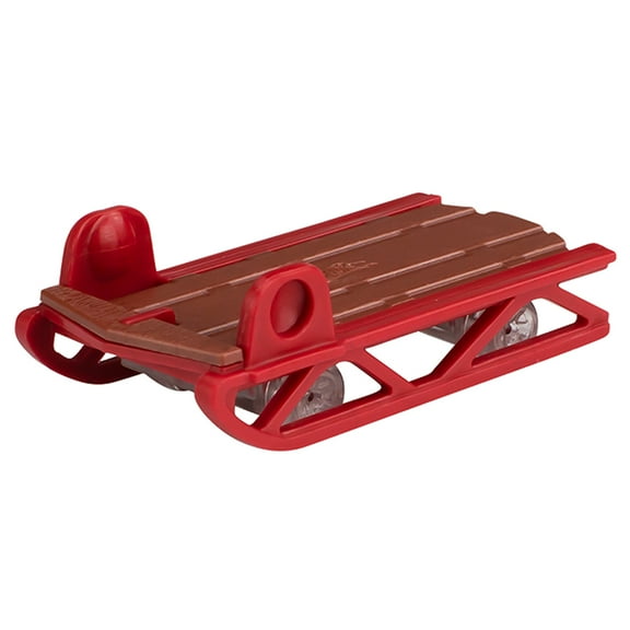 Replacement Part for Hot-Wheels 2021 Advent Calendar Vehicle Playset - GTD78 ~ Replacement Red and Brown Sled with Wheels