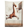 thumbnail image 2 of Ambesonne Basketball Outdoor Tablecloth, Humor Funny Giraffe Dunk, 58"x84", Cinnamon Off White Green, 2 of 2
