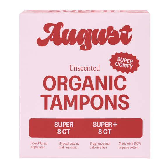 August Organic Cotton Combo Tampons, Super & Super Plus, 16 Count