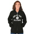 thumbnail image 3 of EMT We Cant Fix Stupid Funny Medical Unisex Fleece Graphic Zip Up Hoodie Brisco Brands 2X, 3 of 5