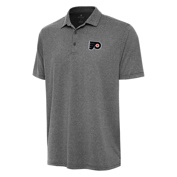 Men's Antigua Heather Black Philadelphia Flyers Scheme Polo