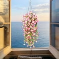 thumbnail image 6 of Djiypn 2 Pcs Artificial Hanging Flowers Fake Hanging Plants Morning Glory Flowers Vine Garland for Home Indoor Outdoor Garden Patio Yard Room Porch Wedding Decoration, 29.5in, Pink, 6 of 9