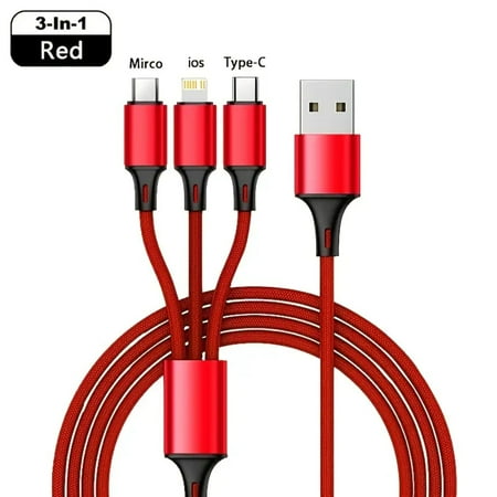 

JNZOUHA 3 In 1 Charging Cable For IPhone Android Type-c Mobile Phone Multi-function Usb One Dragging 1.2M For IPhone 14 Pro Max IPhone 13 ProMax Huawei Xiaomi Redmi