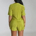 thumbnail image 6 of Lindreshi Womens 2 Piece Outfit Summer Women's Solid Color Pleated Casual Fashion Short Sleeve Two Piece Set, 6 of 6