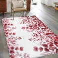 thumbnail image 2 of Area Rugs 2.7'x5', Pink Red Eucalyptus Leaves Carpet for Living Room Bedroom Dining Room, Watercolor Spring Summer Botanical Throw Kitchen Rugs Non Slip Washable Rectangle Indoor Outdoor Rugs, 2 of 8