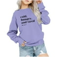 thumbnail image 6 of piuwrlz Sweatshirt for Girls Long Tops Sleeve Printed Hoodie Long Sleeves Without a Hat Sweater Purple Size 7-8 Years, 6 of 6