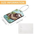 thumbnail image 5 of Sloth Luggage Tag, Travel Tags, Handbag Tag - Square PU Leather 2 Pack with Privacy Cover and Stainless Steel Ring - Suitable for Travel, Backpack, Handbag [Amazon Approved], 5 of 7
