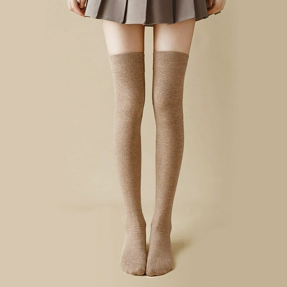 Solid Color Thigh High Socks Japanese Style Over The Knee Stockings For Women Stockings Opaque Stockings for Women plus Mint Striped Tights Tights And Garter Belt Garter with Tights Christmas