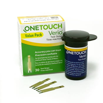 OneTouch Verio Test Strips for es - 30 Count | ic Test Strips for Blood Sugar Monitor | at Home Self Glucose Monitoring | 1 Box, 30 Test Strips