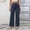 Navy women wide leg pants a1, variant on Cagogo Women's Wide Leg Elastic Waist Flowy Casual Lounge Pants Solid Long Trousers Beach Vacation Travel Work, Black S