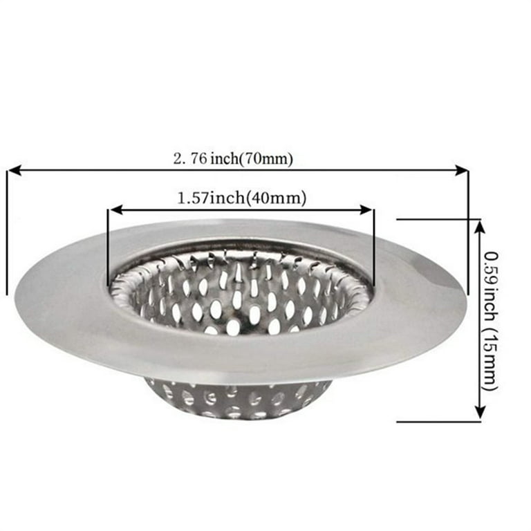 Casewin 2pcs Bathtub Drain Strainer, Small Wide Rim 1.57 Diameter ,  Stainless Steel Sink Drain Strainer,Drain Hair Catcher Perfect for Bathtub  and Utility Sink Laundry Tub 