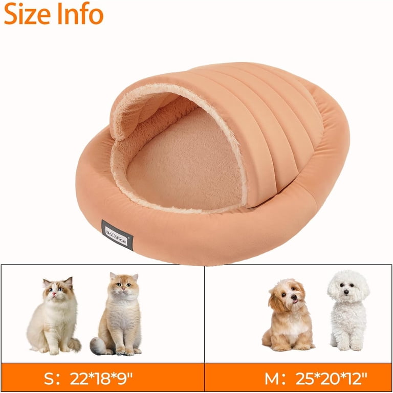 BALANCE 2-in-1 Cat Bed Cave – Ultra-Soft Plush, Anti-Slip Bottom, For Cats & Small Dogs