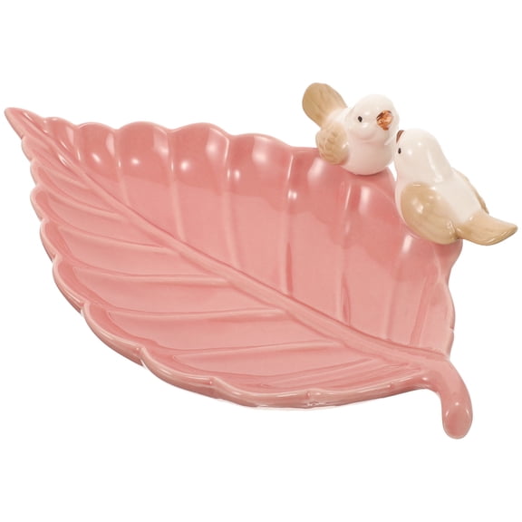 HOMEMAXS Food Tray Ceramic Snack Dish Leaf Shape Dessert Fruit Tray Jewelry Tray Decorative Serving Plate