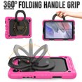thumbnail image 2 of Elehold 3 Layers Multi-Functional Rugged Case for Galaxy Tab A7 Lite 8.7" SM-T220 T225 T227 8.7 Inch 2021,with Shockproof ResistantShoulder Strap Ring 360 Rotating Kickstand Case, Rose+Black, 2 of 8