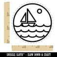 thumbnail image 2 of Sailboat on Ocean Lake Self-Inking Rubber Stamp Ink Stamper - Fuchsia Ink - Small 3/4 Inch, 2 of 7