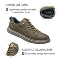 thumbnail image 2 of Mens Leather Casual Shoes Breathable Anti-slip Fashion Sneakers Lightweight Formal Business Oxford Shoes Brown 11.5 US, 2 of 7