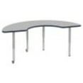 thumbnail image 4 of ECR4Kids 36in x 72in Half Moon Premium Thermo-Fused Adjustable Activity Table Grey/Navy/Silver - Super Leg, 4 of 5