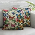thumbnail image 3 of Chilfamy Vintage Butterflies Decorative Throw Pillow Covers Pillows Case Square Cushion Cover Standard Pillowcase for Sofa Couch Bedroom Patio White, 3 of 5