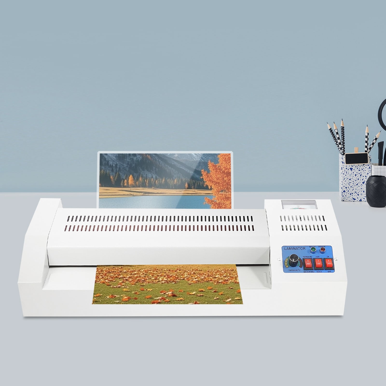 TFCFL 600W Thermal Laminating Machine 12.6in Heavy Duty Hot Cold Film Laminator for Laminating Letters, Business Cards, Photos, A3, A4