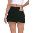 thumbnail image 4 of HDE Women's Micro Mini Mid Rise Cargo Skirt with Pockets Black S, 4 of 6