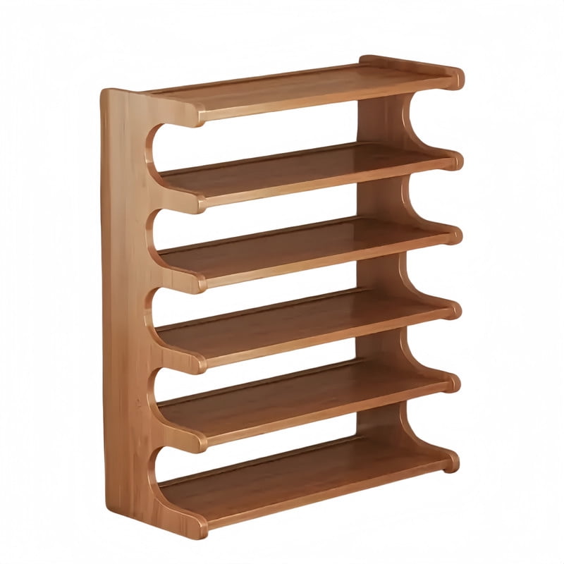 Howcool 6-Tier Bamboo Shoe Rack, Tall Shoes Organizer, Freestanding Storage Shelf