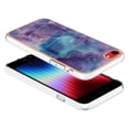 thumbnail image 2 of ELEHOLD for iPhone SE 2022 4.7 inch Marble Case, Clear Electroplated Frame Soft TPU Anti-Scratch Wear-Resistant Wireless Charging Slim Fit Transparent Case for iPhone SE 3rd Generation 2022, Purple, 2 of 6