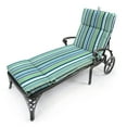 thumbnail image 2 of Jordan Manufacturing 72" x 21" Osio Nomad Blue and Green Stripe Rectangular Outdoor Chaise Lounge Cushion with Ties and Hanger Loop, 2 of 11