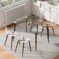 thumbnail image 5 of KATBOC 5-Piece Modern Dining Table and Chairs Set, 51in Glass Top with Transparent Chairs & Metal Legs for Kitchen Dining Room, Black, 5 of 7