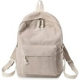 thumbnail image 1 of Mochila de ocio para niñas, mochila escolar de cordón a rayas para viajes universitarios y trabajo (marrón claro), 1 of 5
