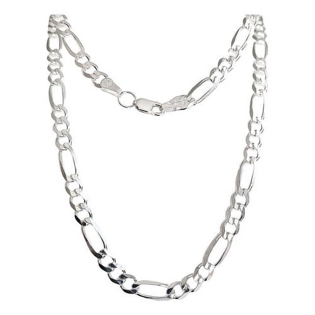 JOYARIS Cadena De Plata 925 Hombre Fígaro Cartier 3x1 60 Cm X 5 Mm DM-0000814