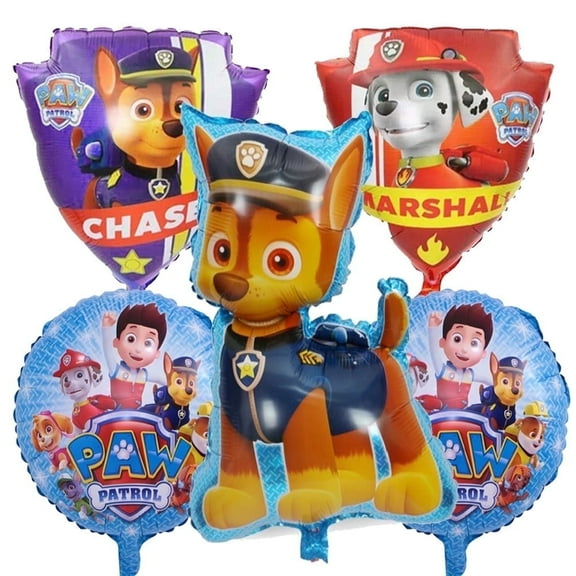 5 PCS Birthday Party Balloon Foil Paw Balloons Dog Balloons