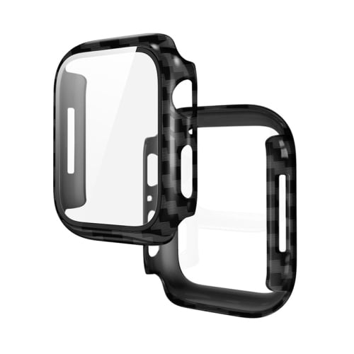 Case for 41mm Apple Watch Series 9/Series 8/Series 7 with Tempered Glass Screen Protector,Protective Bumper and Slim Face Cover for iwatch S9/S8/S7 41mm - Black Carbon