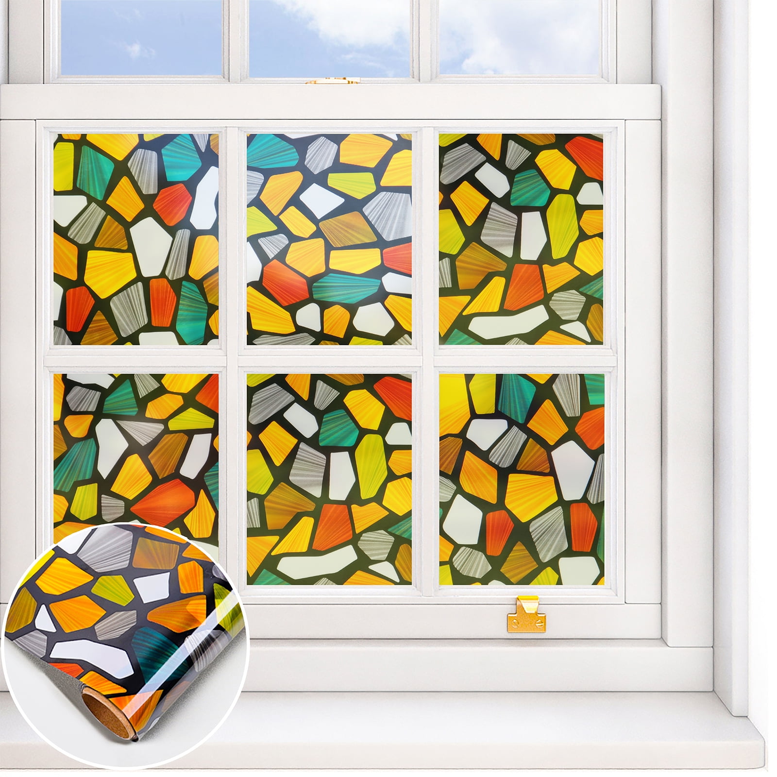 Details about   Static Cling Frosted Stained Glasses Window Door Stickers Film Privacy Art Decor 