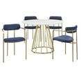 thumbnail image 6 of TMS Marsai 43" Round Metal Indoor Dining Table, White/Gold, 6 of 6