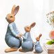 thumbnail image 4 of Garden Statues Rabbit Statue, Polyresin Standing Cute Three Rabbits, Easter Animals Decorations indoor e outdoor, for home and garden Patio Cafe Office gris perfecl Estatua de conejo, 4 of 7
