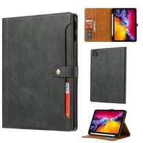 Dteck Case for iPad Air 11 inch 2024/iPad Pro 11" 2022/2021/2020/2018,iPad Air 5th 4th Gen 10.9" Magnetic Leather Card Pocket Case Shockproof Rubber Built-in Pencil Holder Cover,Black