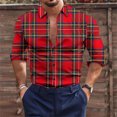 thumbnail image 1 of Camisa de hombre a cuadros con botones de manga larga informal para exteriores con diseño de muñeco de nieve nuevo diseño para hombre talla grande, 1 of 6