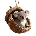thumbnail image 1 of Adornos colgantes de bellota de animales del bosque, acrílicos, para árbol de Navidad, con diseños de ardilla, conejo y poni, colgantes planos 2D para regalar en las fiestas., 1 of 8