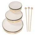 thumbnail image 2 of CUITING Kids 3pc Hand Drums with Sticks - Wood Frame Tambourine Percussion, 2 of 7